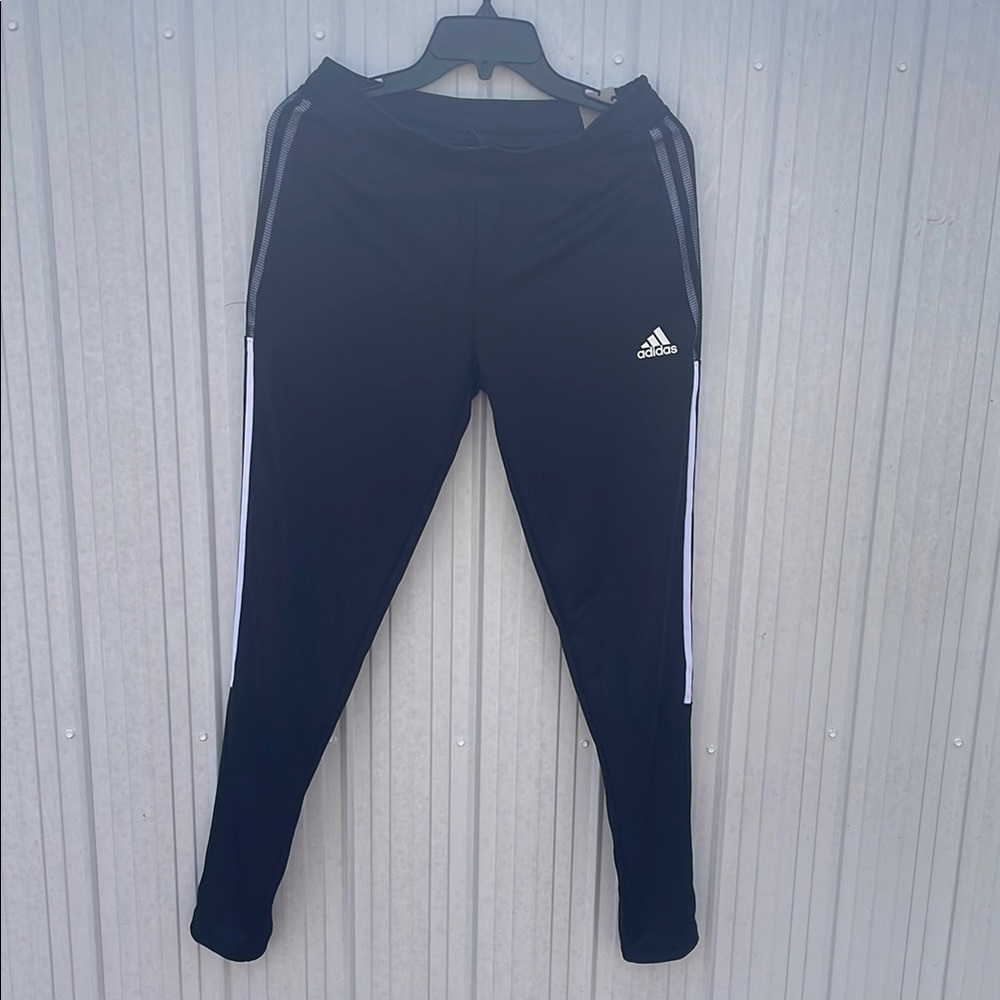 Adidas Black Sweatpants with Tapered Fit and Elastic Waistband